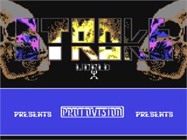 Title screen of Stroke World on the Commodore 64.