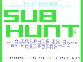 Title screen of Sub Hunt 20 on the Commodore 64.