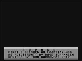 Title screen of Sudoku (Allen Pinkerton) on the Commodore 64.