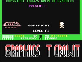 Title screen of Suicide Express on the Commodore 64.