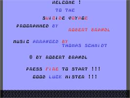 Title screen of Suicide Voyage on the Commodore 64.