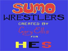 Title screen of Sumo Wrestlers on the Commodore 64.