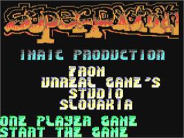 Title screen of Super-Pacman on the Commodore 64.