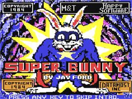 Title screen of Super Bunny on the Commodore 64.