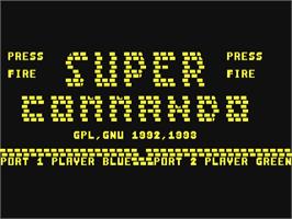 Title screen of Super Commando on the Commodore 64.