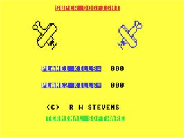 Title screen of Super Dogfight on the Commodore 64.