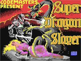 Title screen of Super Dragon Slayer on the Commodore 64.
