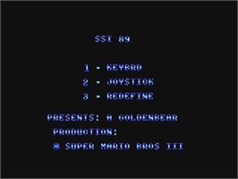 Title screen of Super Mario Bros 3 on the Commodore 64.