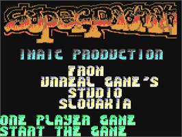 Title screen of Super Pac-Man on the Commodore 64.
