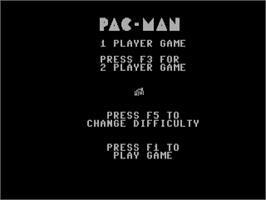 Title screen of Super Pac-Man on the Commodore 64.