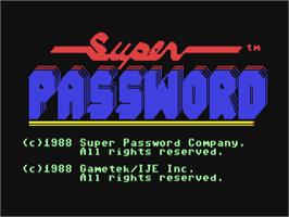 Title screen of Super Password on the Commodore 64.