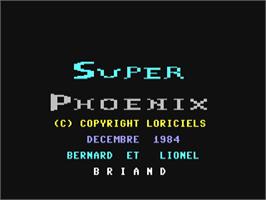 Title screen of Super Phoenix on the Commodore 64.