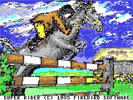 Title screen of Super Rider on the Commodore 64.