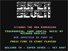 Title screen of Super Seven on the Commodore 64.
