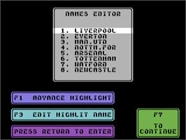 Title screen of Super Soccer (Imagine) on the Commodore 64.