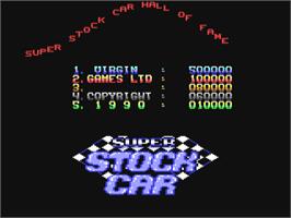 Title screen of Super Stock Car on the Commodore 64.