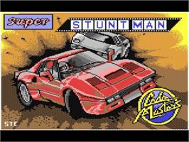 Title screen of Super Stunt Man on the Commodore 64.