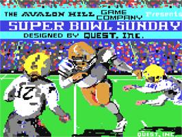 Title screen of Super Sunday on the Commodore 64.