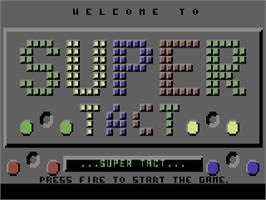 Title screen of Super Tact on the Commodore 64.