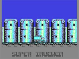 Title screen of Super Trucker on the Commodore 64.