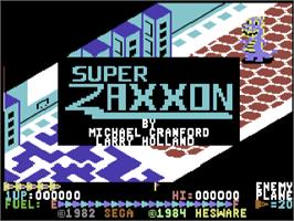 Title screen of Super Zaxxon (HesWare) on the Commodore 64.