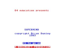Title screen of Supermind (Brainsoft) on the Commodore 64.