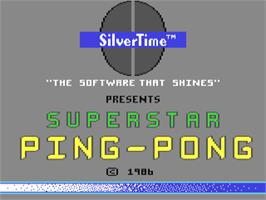 Title screen of Superstar Ping Pong on the Commodore 64.