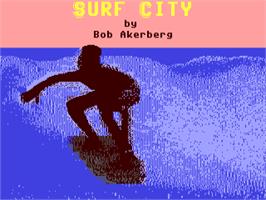 Title screen of Surf City on the Commodore 64.