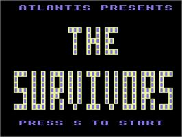 Title screen of Survivors on the Commodore 64.