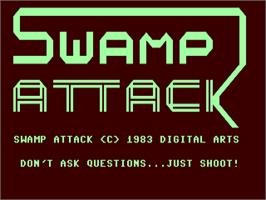 Title screen of Swamp Attack on the Commodore 64.