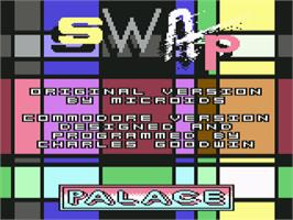 Title screen of Swap on the Commodore 64.