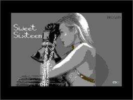 Title screen of Sweet Sixteen on the Commodore 64.