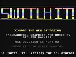 Title screen of Switch It! on the Commodore 64.