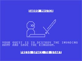 Title screen of Sword Master on the Commodore 64.