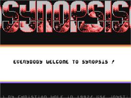 Title screen of Synopsis on the Commodore 64.