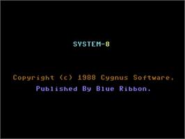 Title screen of System 8 - The Pools Predictor on the Commodore 64.