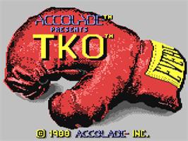 Title screen of TKO on the Commodore 64.