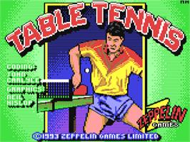 Title screen of Table Tennis Manager on the Commodore 64.