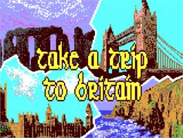 Title screen of Take A Trip To Britain on the Commodore 64.