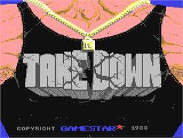 Title screen of Take Down on the Commodore 64.