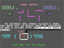 Title screen of Tank Battle (Supernova) on the Commodore 64.