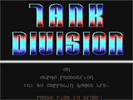 Title screen of Tank Division on the Commodore 64.