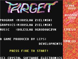 Title screen of Target on the Commodore 64.