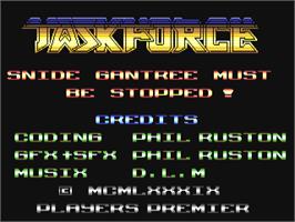 Title screen of Task Force on the Commodore 64.