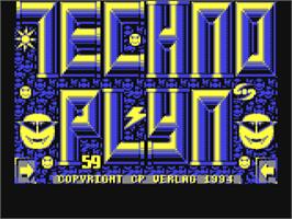 Title screen of Techno Plyn on the Commodore 64.