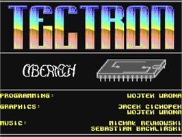 Title screen of Tectron on the Commodore 64.
