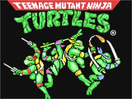 Title screen of Teenage Mutant Ninja Turtles II: The Arcade Game on the Commodore 64.