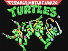 Title screen of Teenage Mutant Ninja Turtles II: The Arcade Game on the Commodore 64.