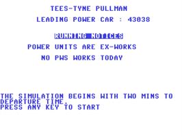 Title screen of Tees-tyne Pullman on the Commodore 64.