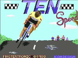 Title screen of Ten Speed on the Commodore 64.